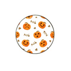 Funny Spooky Halloween Pumpkins Pattern White Orange Hat Clip Ball Marker (4 Pack) by HalloweenParty