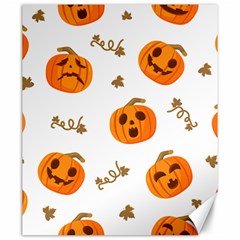 Funny Spooky Halloween Pumpkins Pattern White Orange Canvas 20  X 24 