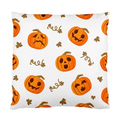 Funny Spooky Halloween Pumpkins Pattern White Orange Standard Cushion Case (two Sides) by HalloweenParty