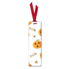 Funny Spooky Halloween Pumpkins Pattern White Orange Small Book Marks