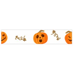 Funny Spooky Halloween Pumpkins Pattern White Orange Small Flano Scarf