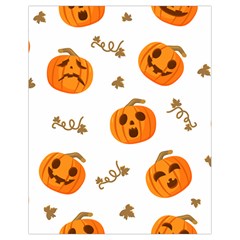 Funny Spooky Halloween Pumpkins Pattern White Orange Drawstring Bag (small) by HalloweenParty