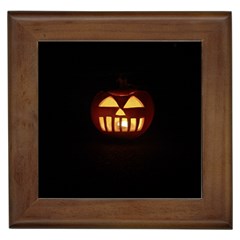 Funny Spooky Scary Halloween Pumpkin Jack O Lantern Framed Tiles