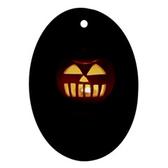 Funny Spooky Scary Halloween Pumpkin Jack O Lantern Ornament (oval) by HalloweenParty