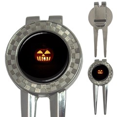 Funny Spooky Scary Halloween Pumpkin Jack O Lantern 3-in-1 Golf Divots by HalloweenParty