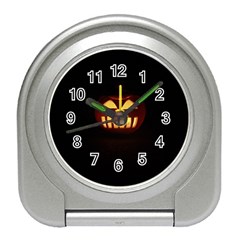 Funny Spooky Scary Halloween Pumpkin Jack O Lantern Travel Alarm Clock by HalloweenParty