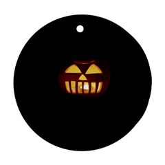 Funny Spooky Scary Halloween Pumpkin Jack O Lantern Round Ornament (two Sides) by HalloweenParty