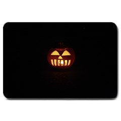 Funny Spooky Scary Halloween Pumpkin Jack O Lantern Large Doormat  by HalloweenParty