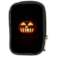 Funny Spooky Scary Halloween Pumpkin Jack O Lantern Compact Camera Leather Case by HalloweenParty