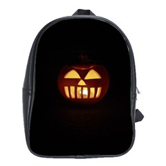 Funny Spooky Scary Halloween Pumpkin Jack O Lantern School Bag (large) by HalloweenParty