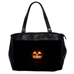 Funny Spooky Scary Halloween Pumpkin Jack O Lantern Oversize Office Handbag (2 Sides) by HalloweenParty