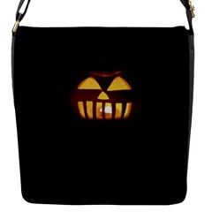 Funny Spooky Scary Halloween Pumpkin Jack O Lantern Flap Closure Messenger Bag (s)