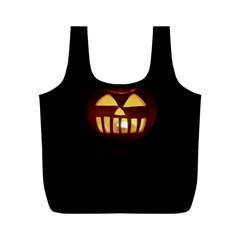 Funny Spooky Scary Halloween Pumpkin Jack O Lantern Full Print Recycle Bag (m)