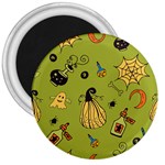 Funny Scary Spooky Halloween Party Design 3  Magnets Front