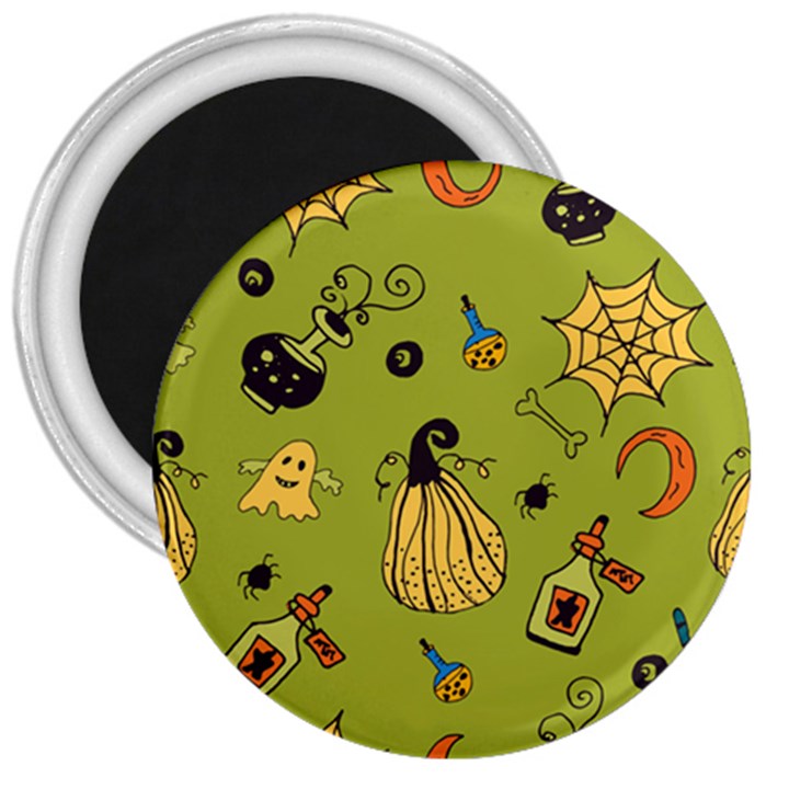 Funny Scary Spooky Halloween Party Design 3  Magnets