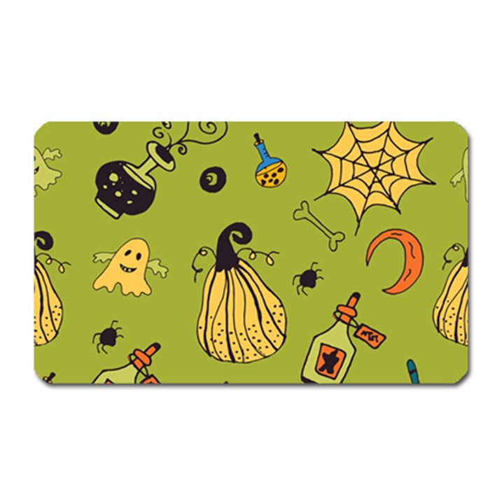 Funny Scary Spooky Halloween Party Design Magnet (Rectangular)