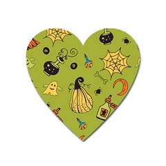 Funny Scary Spooky Halloween Party Design Heart Magnet by HalloweenParty