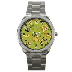 Funny Scary Spooky Halloween Party Design Sport Metal Watch by HalloweenParty