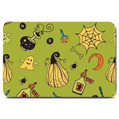 Funny Scary Spooky Halloween Party Design Large Doormat  by HalloweenParty