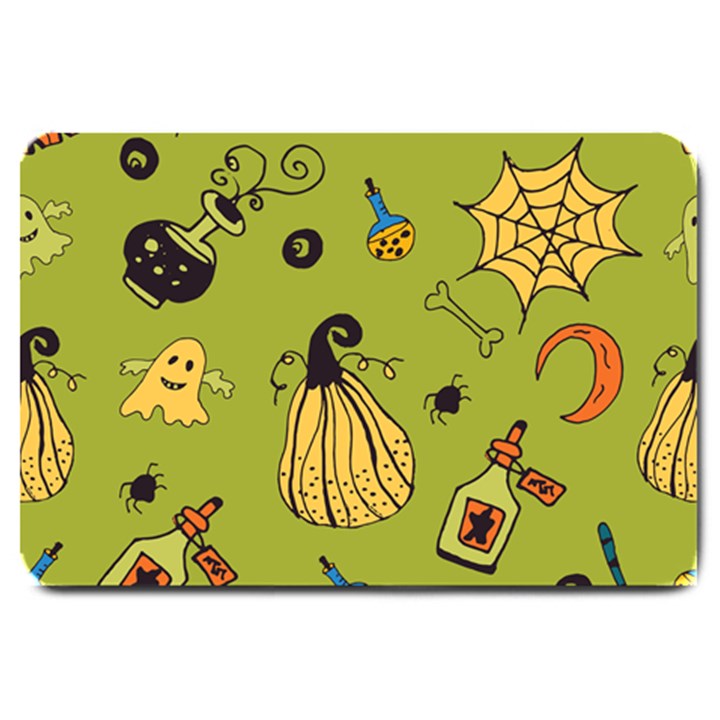 Funny Scary Spooky Halloween Party Design Large Doormat 