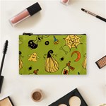 Funny Scary Spooky Halloween Party Design Cosmetic Bag (Small) Front