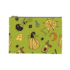 Funny Scary Spooky Halloween Party Design Cosmetic Bag (large) by HalloweenParty