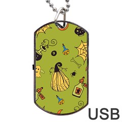 Funny Scary Spooky Halloween Party Design Dog Tag Usb Flash (one Side) by HalloweenParty