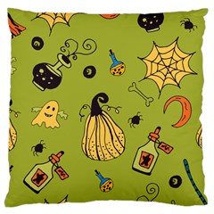 Funny Scary Spooky Halloween Party Design Large Cushion Case (two Sides) by HalloweenParty