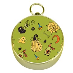 Funny Scary Spooky Halloween Party Design Gold Compasses by HalloweenParty