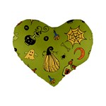 Funny Scary Spooky Halloween Party Design Standard 16  Premium Flano Heart Shape Cushions Front