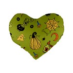 Funny Scary Spooky Halloween Party Design Standard 16  Premium Flano Heart Shape Cushions Back