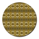 Golden Ornate Pattern Round Mousepads Front