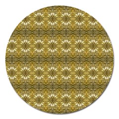 Golden Ornate Pattern Magnet 5  (round) by dflcprintsclothing