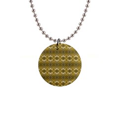 Golden Ornate Pattern 1  Button Necklace by dflcprintsclothing