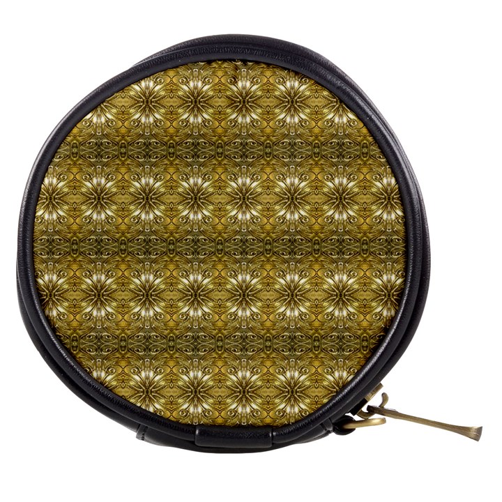 Golden Ornate Pattern Mini Makeup Bag