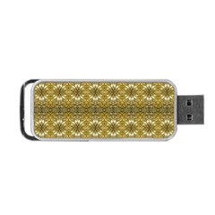 Golden Ornate Pattern Portable Usb Flash (two Sides)