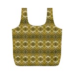 Golden Ornate Pattern Full Print Recycle Bag (M) Front