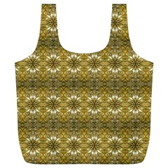 Golden Ornate Pattern Full Print Recycle Bag (xl)