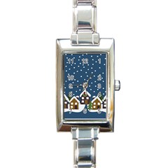 Winter Idyll Rectangle Italian Charm Watch by Valentinaart