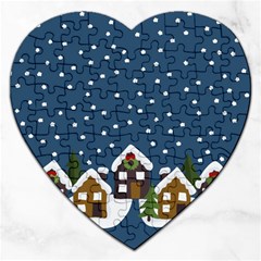 Winter Idyll Jigsaw Puzzle (heart) by Valentinaart