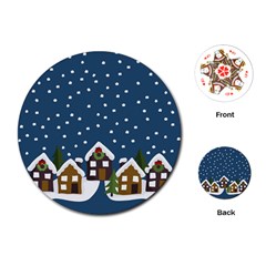 Winter Idyll Playing Cards (round) by Valentinaart