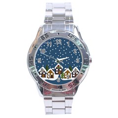 Winter Idyll Stainless Steel Analogue Watch by Valentinaart