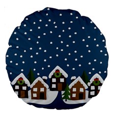 Winter Idyll Large 18  Premium Round Cushions by Valentinaart