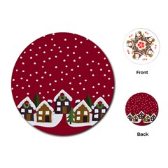 Winter Idyll Playing Cards (round) by Valentinaart