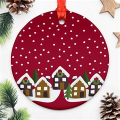 Winter Idyll Round Ornament (two Sides) by Valentinaart