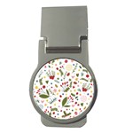 Floral Christmas pattern  Money Clips (Round)  Front