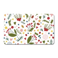 Floral Christmas Pattern  Magnet (rectangular) by Valentinaart