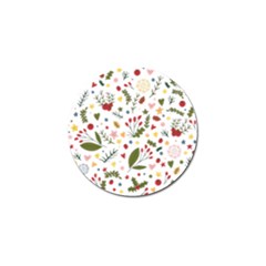 Floral Christmas Pattern  Golf Ball Marker by Valentinaart