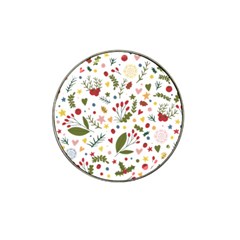 Floral Christmas Pattern  Hat Clip Ball Marker (4 Pack) by Valentinaart