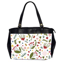 Floral Christmas Pattern  Oversize Office Handbag (2 Sides) by Valentinaart